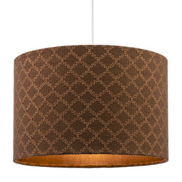 Happy Homewares Contemporary Chocolate Brown Woven Lattice Lampshade In Textured Linen - thumbnail 2