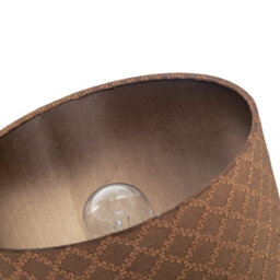 Happy Homewares Contemporary Chocolate Brown Woven Lattice Lampshade In Textured Linen - thumbnail 5