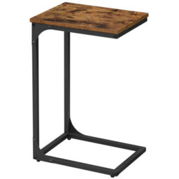 LEDREM C-Shaped Side Table, Bedside Table, Sofa Side Table, Coffee Table, With Metal Frame, Industrial, For Living Room, Bedroom - thumbnail 8