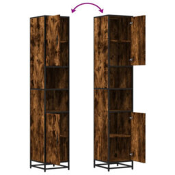 Walplus Bathroom Cabinet Smoked Oak 35X37.5X188.5 Cm Engineered Wood And Metal - thumbnail 9