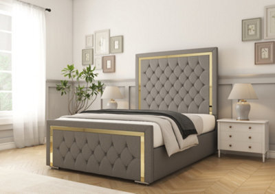 Comfort Beds Sofia Gold Pewter Dumfries Bed Frame - image 1