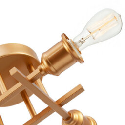 Happy Homewares Industrial Vintage Satin Gold Ceiling Light Fitting With Traditional Lampholders - thumbnail 5