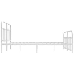 Berkfield Metal Bed Frame With Headboard And Footboard White 160X200 Cm - thumbnail 7