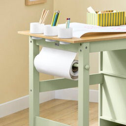 Sobuy Kmb60-Gr, Kids Desk And Chair Set Kids Study Table And Chair Set With 2 Storage Shelves And Paper Roll Holder,green - thumbnail 7
