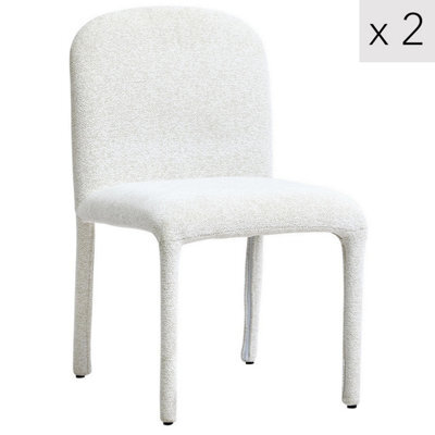Nordlys Set Of 2 Metal And Beige Fabric Dining Chairs Modern Design Style Dining Room - image 1