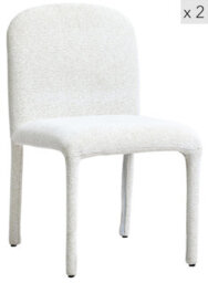 Nordlys Set Of 2 Metal And Beige Fabric Dining Chairs Modern Design Style Dining Room - thumbnail 2