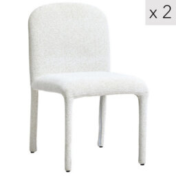 Nordlys Set Of 2 Metal And Beige Fabric Dining Chairs Modern Design Style Dining Room - thumbnail 1