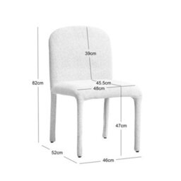 Nordlys Set Of 2 Metal And Beige Fabric Dining Chairs Modern Design Style Dining Room - thumbnail 6