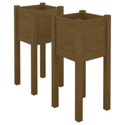 Berkfield Garden Planters 2 Pcs Honey Brown 31X31X70 Cm Solid Pinewood - thumbnail 2