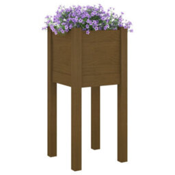 Berkfield Garden Planters 2 Pcs Honey Brown 31X31X70 Cm Solid Pinewood - thumbnail 3