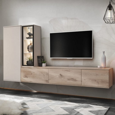 Arte Oak Viking And Cashmere Media Unit W240Cm X H125Cm X D35Cm - Where Style Meets Seamless Storage - image 1