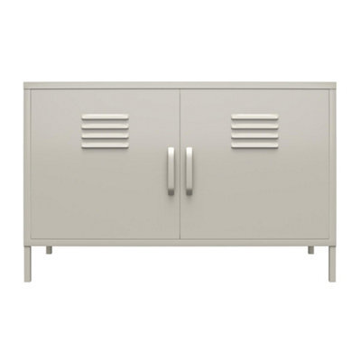 Dorel Bradford Metal Cabinet With 2 Doors Wide In Taupe - image 1