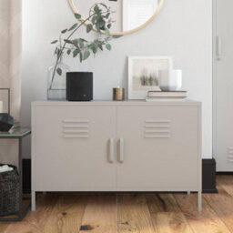 Dorel Bradford Metal Cabinet With 2 Doors Wide In Taupe - thumbnail 2