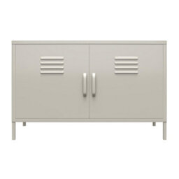 Dorel Bradford Metal Cabinet With 2 Doors Wide In Taupe - thumbnail 1