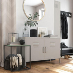 Dorel Bradford Metal Cabinet With 2 Doors Wide In Taupe - thumbnail 5