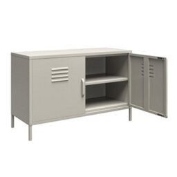Dorel Bradford Metal Cabinet With 2 Doors Wide In Taupe - thumbnail 4