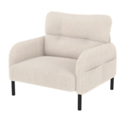 Abrihome Corduroy Fabric, Comfortable Monochrome Single Person Wide Seat Chair, Suitable For Living Rooms And Bedrooms, Beige - thumbnail 9