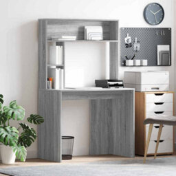 Walplus Desk With Shelf Grey Sonoma 91 X 50 X 149 Cm Engineered Wood - thumbnail 1