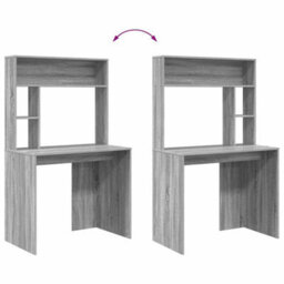 Walplus Desk With Shelf Grey Sonoma 91 X 50 X 149 Cm Engineered Wood - thumbnail 9