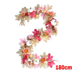 Amorly 180Cm Pink Pumpkins Fall Garland With Maple Leaves Sunflower, Autumn Decor For Thanksgiving Home Outdoor Halloween Indoor Decor - thumbnail 1