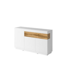 Arte Silke 43 Sideboard Cabinet In White And Wotan Oak - Modern Elegance With Spacious Storage - W1500mm X H850mm X D400mm