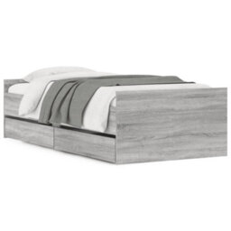 Berkfield Bed Frame With Drawers Without Mattress Grey Sonoma 90X200 Cm - thumbnail 2