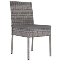Berkfield Garden Dining Chairs 2 Pcs Poly Rattan Grey - thumbnail 2