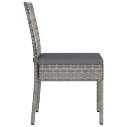 Berkfield Garden Dining Chairs 2 Pcs Poly Rattan Grey - thumbnail 3