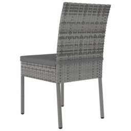 Berkfield Garden Dining Chairs 2 Pcs Poly Rattan Grey - thumbnail 4