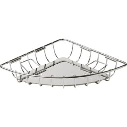 GoodHome Koros Silver Effect Stainless Steel Corner Shower Basket (W)19.9Cm - thumbnail 2