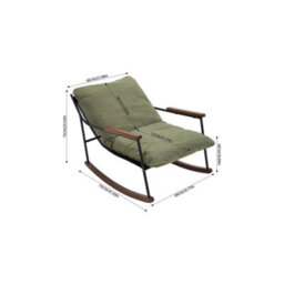 Metal Frame Rocking Chair With Seat Cushion Garden Outdoor - thumbnail 2