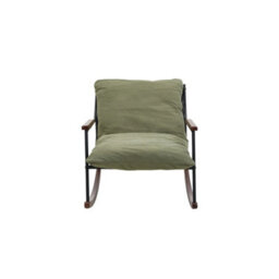 Metal Frame Rocking Chair With Seat Cushion Garden Outdoor - thumbnail 5