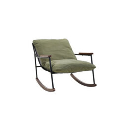 Metal Frame Rocking Chair With Seat Cushion Garden Outdoor - thumbnail 6