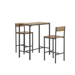 Sobuy Ogt03-Xl, Bar Set-1 Bar Table And 2 Stools 3 Pieces Home Kitchen Breakfast Bar Set Furniture Dining Set,neutral