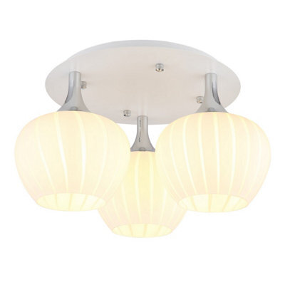 Luminosa Lighting Luminosa Maxy Globe Ceiling Light White Matt Opal Glass Shade 3X E27 - image 1