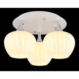 Luminosa Lighting Luminosa Maxy Globe Ceiling Light White Matt Opal Glass Shade 3X E27 - thumbnail 3