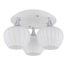 Luminosa Lighting Luminosa Maxy Globe Ceiling Light White Matt Opal Glass Shade 3X E27 - thumbnail 2