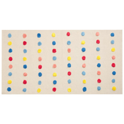 Beliani Kids Rug Leles Beige 80 X 150 Cm Cotton - image 1