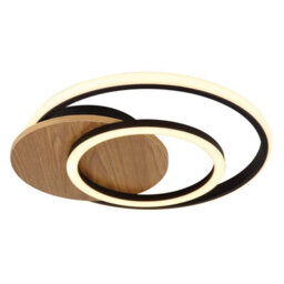 Luminosa Lighting Luminosa Julio Integrated Led Semi Flush Ceiling Light Wood Look Dark 3X Led 3000K - thumbnail 1