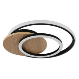 Luminosa Lighting Luminosa Julio Integrated Led Semi Flush Ceiling Light Wood Look Dark 3X Led 3000K - thumbnail 2