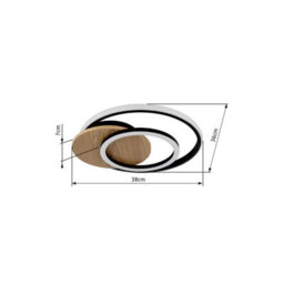 Luminosa Lighting Luminosa Julio Integrated Led Semi Flush Ceiling Light Wood Look Dark 3X Led 3000K - thumbnail 8