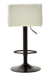 Orsina Comfortable White Leather Effect Bar Stool, Leather Upholstered Bar Stool, Luxurious Modern Bar Stool - thumbnail 4