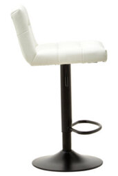 Orsina Comfortable White Leather Effect Bar Stool, Leather Upholstered Bar Stool, Luxurious Modern Bar Stool - thumbnail 3