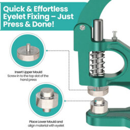 Neel Blue 30mm Eyelets Grommets Fixing Dies Set For Green Machine Hand Press, Eyelets Fixing Tool - thumbnail 3