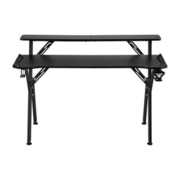 Living And Home Black Gaming Desk With Led Lights And Monitor Stand W 1600 X D 600 mm - thumbnail 2