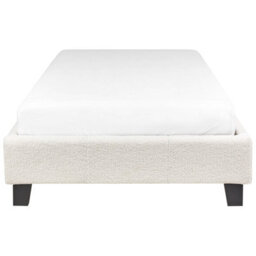 Wyld And Coco Luxeframe Eu Single Bed 3Ft Light Beige Boucle Slatted Frame Without Headboard - thumbnail 1