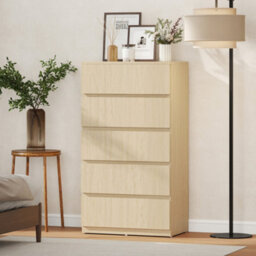 Homcom Bedroom Chest Of Drawers, 5 Drawers Dresser, Drawer Unit, Natural - thumbnail 6