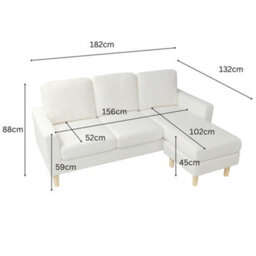 Aspire Pad Compact Sofa With Reversible Chaise, Grey - thumbnail 8