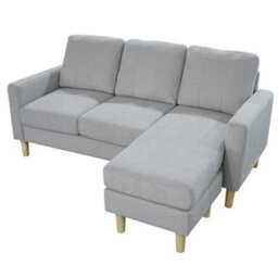 Aspire Pad Compact Sofa With Reversible Chaise, Grey - thumbnail 2