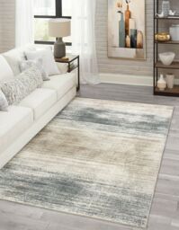 Plush Teal & Beige Tonal Fur Effect Medium Rug, (L)170Cm X (W)120Cm - thumbnail 4